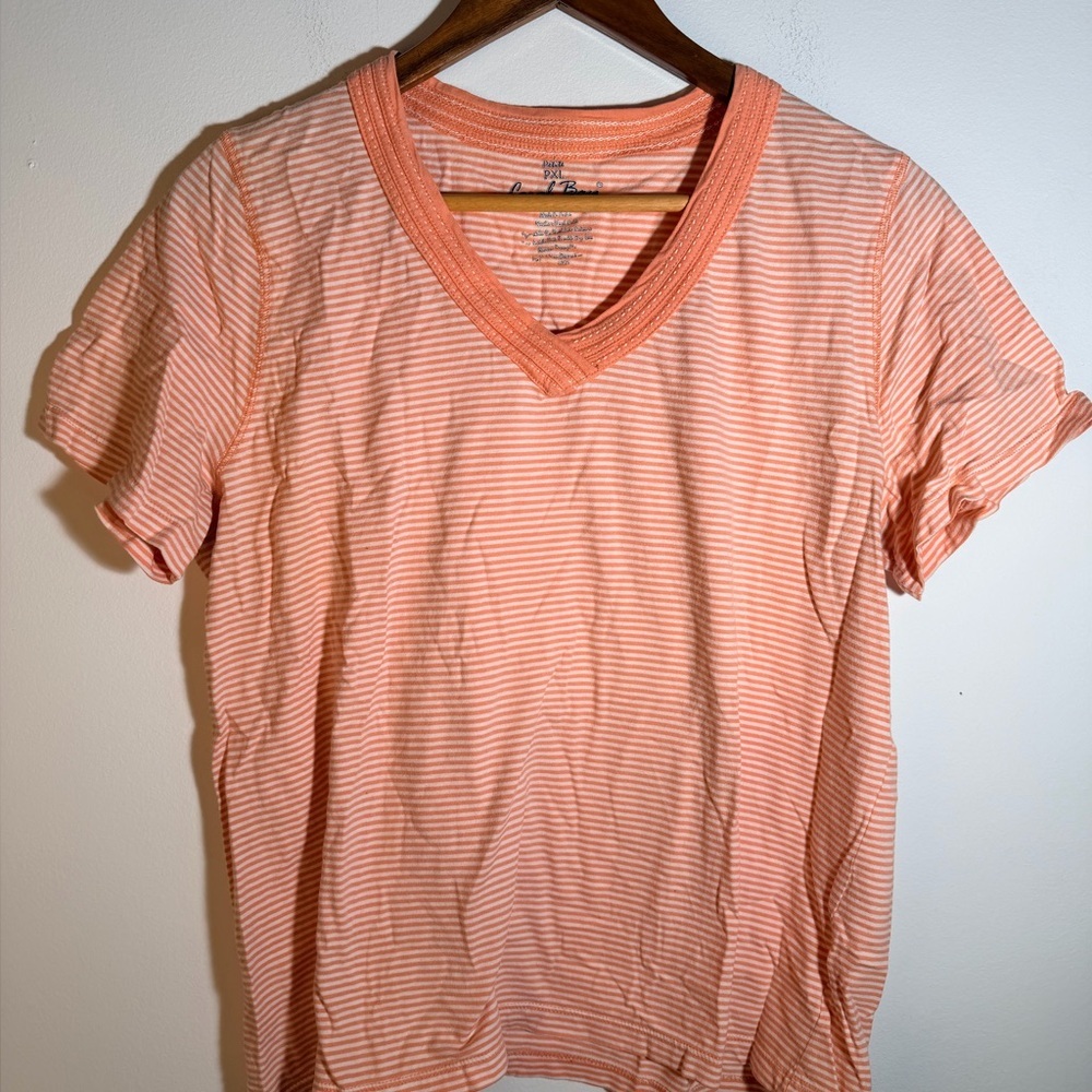 Coral Bay Petite Orange Striped Top
